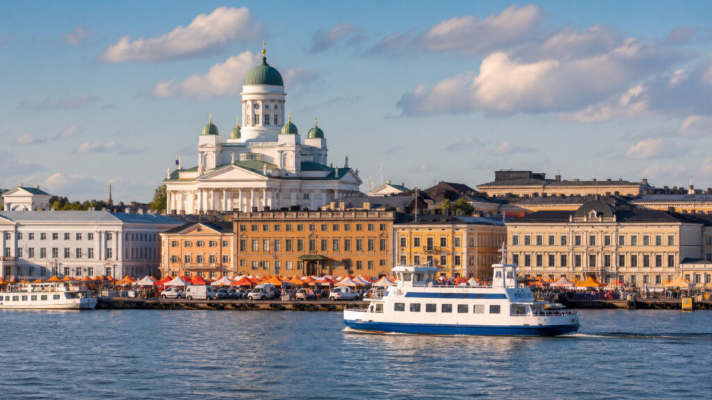 Aerial panorama of Helsinki and its waterfront