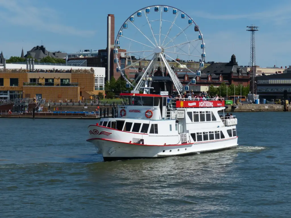 Helsinki waterfront seen from the sea
