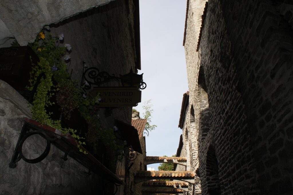 A medieval passage in Tallinn Old Town